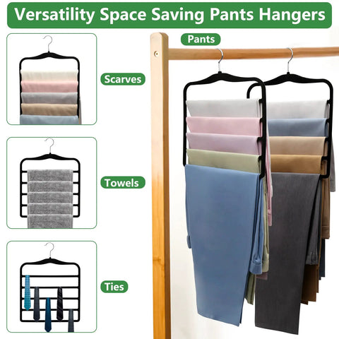Space Saving Pants Hangers 3 Pack Velvet Multi Leg Jeans Rack For Closet Organizers Heavy Duty Abs Non Slip Bar Clutch Wardrobe Game Changer Hella Smart Storage Hero