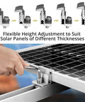 Adjustable Solar Panel Mounting Brackets 30 To 50mm Kit with wrench tightening aluminum end clamp on solar frame