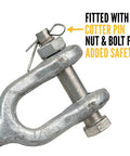 Heavy Duty Galvanized Turnbuckle Two Inch By Twenty Four Inch Jaw And Jaw Configuration with cotter pin for added safety.