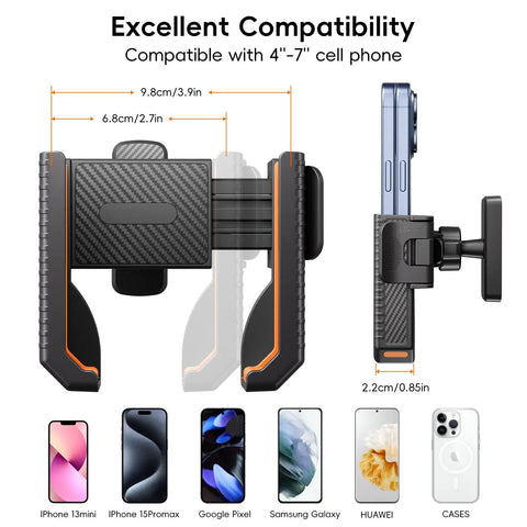 Dope Magnetic Golf Cart Phone Holder With Powerful N52 Magnet Base Fits EZGO Club Car Yamaha Icon And All 4.5 To 7 Inch Smartphones.