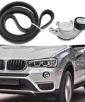 Drive Belt Tensioner And Ribbed V Belt Kit For BMW 228i 2014 2016 And X3 2013 2017 Replacement Part 11287618848 with car image