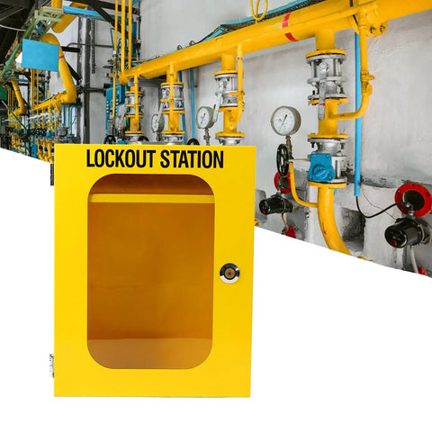 Lockout Tagout Station Wall Mounted Heavy Duty Built Tough LOTO Box Cabinet For Industrial Safety, Steel Construction Cabinet