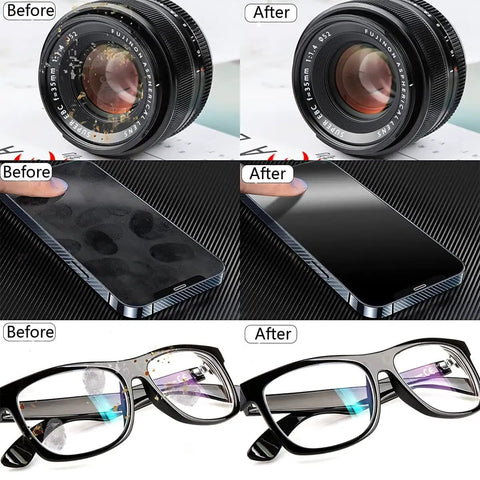 15 Pack Microfiber Glasses Cleaning Cloths For Eyewear Phones Watches And Delicate Screens Soft Lint Free Wipes That Dry Fast Reusable And Safe On Glass Plastic And Other Sensitive Surfaces Your Go To Travel And Everyday Clean Kit cleaning lens screen glasses before after