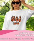 Model wearing t-shirt with Team Punch design suitable for 6 Pack Dtf Transfers Premium Hd Vivid Color Ready To Press Heat Transfer Stickers
