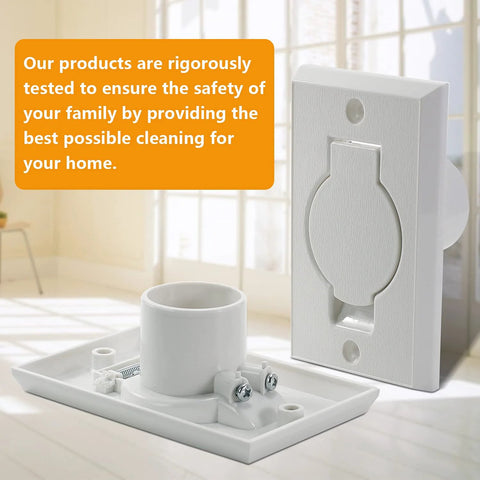 Two-pack white central vacuum wall inlet plate with mounting base for Beam/Nutone installations