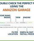 Amazon Garage fitment check for Premium Engine Air Filter For Volvo XC40 2.0L 2019 2020 Replacement For A3415C And 31474521