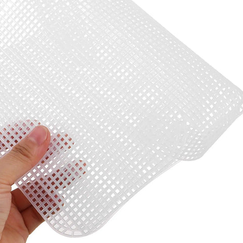 3 Sets Plastic Canvas Mesh Sheets Purse Making Kit With Hardware For Structured Bags Embroidered Handbag Craft Supplies To Prevent Sagging And Make Designs Pop, white plastic canvas sheet held by hand