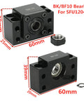 BK10 BF10 end supports for Beefed Up Ball Screw SFU1204 250mm Length 12mm Diameter 4mm Pitch Kit showing dimensions.