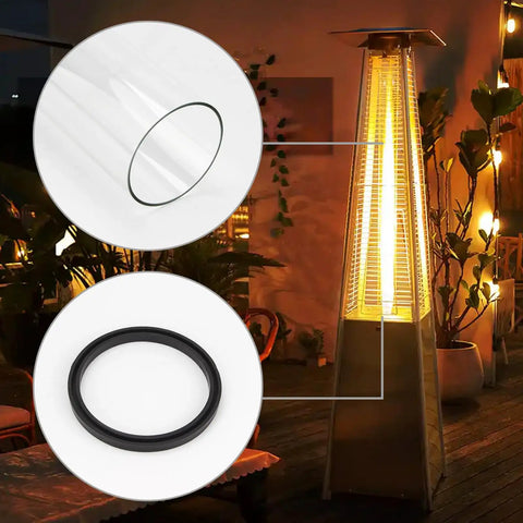 Replacement Glass Tube For Patio Heaters About 49 And A Half Inch Tall 4 Inch Diameter With Silicone Ring, pyramid heater