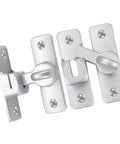 Two Pack Aluminum Barn Door Lock Hasp With Built In Padlock Hole Rust Resistant Gate Latch For Outdoor Sheds And Garages, detailed view.