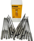 25 Pack SDS Rotary Hammer Drill Bits Three Sixteenth Inch By Six And One Half Inch With Two Carbide Cutting Edges Tapered Core