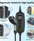 Plug In Your Ride With This Solid Level 1 And 2 Ev Charger Featuring WiFi App Control ETL Certified For All J1772 Bev And Phev 16 Amp Home Wall Mount Safe And Secure image showing IP66 waterproof rating and features.
