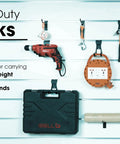 Garage wall with tools on Premium Heavy Duty Slatwall Hooks And Hangers Set 20 Pack For Garage Storage And Organization Single And Double Hooks Proslat Compatible Slatwall Accessories Works With Crownwall StoreWALL HandiWall And More