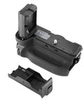Vertical Battery Grip For Sony A9 A7III A7RIII Replacement Handle For VG C3EM Pro Grade Ergonomic Grip With AF On And AE L Buttons Front And Rear Wheels One Quarter Inch Tripod Mount Battery Not Included, showing detached battery compartment and grip texture.