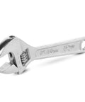 Six Inch Adjustable Wrench With Hex Jaw Opens To Three Quarter Inch SAE And Metric Sizes Etched For Quick Fastener Identification