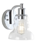 4 Light LED Vanity Light Fixture In Brass Gold And Oil Rubbed Bronze With Clear Glass Shade, vintage-industrial style sconce.