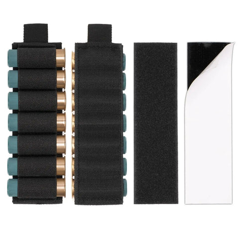 Image of a 4 Pack Shotgun Shell Holder Side Saddle For 12 Gauge With 7 Rounds Buttstock Card Nylon Durable Lightweight.