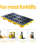 Two Drum Spill Containment Pallet With 48 By 24 By 4 Inch Beefy Footprint 2000 Pound Capacity Heavy Duty Forkliftable Tray