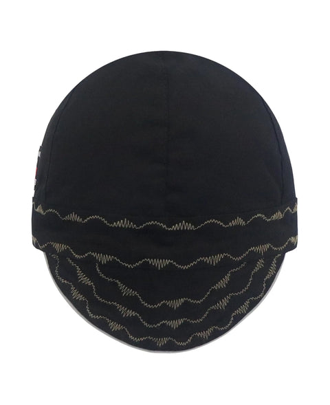 Midweight Flame Resistant Welding Cap CAT II 6 Panel Hat Size 7 1/4 Dark Grey, Water And Oil Repellent Cotton Twill, Top View