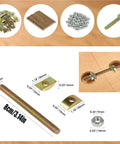 M8x80mm Countertop Joiner Connectors Set Of 10 for fastening benchtops and furniture panels with dimensions and components shown.