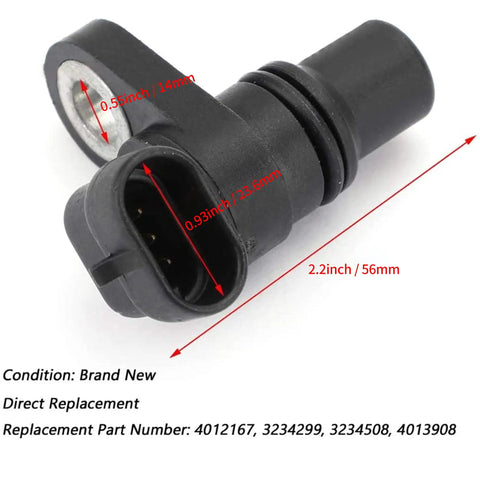 Built Tough Replacement Hall Effect Speed Sensor For Polaris RZR Ranger 570 800 900 1000 Turbo XP EV Heavy Duty Engine Crank Position Transducer close-up with measurements