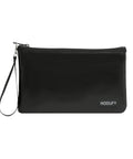 Extreme Heat Fireproof Money And Document Bag 2000F, Zippered A5 Safe Cash Pouch With Strap, black pouch front view