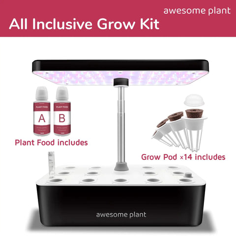 Dope Indoor Hydroponics Growing System Kit For 14 Pods With 5L Water Tank, LED Grow Light, Adjustable Height Up To 18.7 Inches, Large Indoor Herb Garden, 14 Plants At Once, Perfect Gift For Hydroponic Gardeners with grow pods and plant food