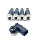 M12 4 Pin Female Connector IP67 Waterproof A Code Industrial Circular Connector field assembly adapters arranged in a row