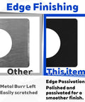 Matte Black Door Knob And Deadbolt Reinforcement Plate Kit, comparison of edge finishing, standard vs premium polished surface