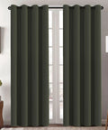 Olive Blackout Curtains Two Panel Set 52 Wide By 84 Long Thermal Insulated Room Darkening Window Drapes with Grommet Top