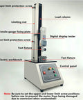 Electric Tensile Testing Machine With 10N To 2000N Digital Push Pull Gauge And 450mm Stroke Overload And Limit Protection For Textiles Sports And Scientific Research Data Logging Up To 999 Tests, labeled view