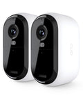 Outdoor Wireless Security Cameras Bundle With 2K Video, Battery Powered Two Camera System in white, front view