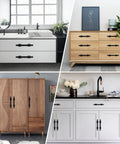 10 Pack 3 Inch Matte Black Cabinet Pulls With Solid Steel Construction And Zinc Alloy Base installed on various cabinets and drawers