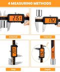 Rechargeable Digital Caliper With Large Orange Screen Anti Glare LCD ABS Function 6 Inch Caliper Measuring Tool In MM