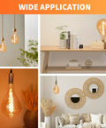 Dimmable LED Oversized Edison Bulbs With Amber Glass Finish, Warm White 2000K, E26 Base, 6.5W 400LM in home decor settings