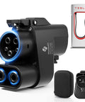 Nacs To Ccs1 Adapter For Tesla Superchargers, showcasing the dual ports, sleek design, and included carrying case.