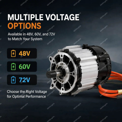 Heavy Duty Differential Brushless Motor With Pure Copper Windings available in 48V, 60V, and 72V options for optimal performance.