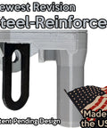 Hella Tough Steel Core Left Replacement Hinge For 6X5 Resin Shed Door Slide Lid Heavy Duty Upgraded Metal Reinforced 3T16 Compatible Hardware Bundle close-up view.
