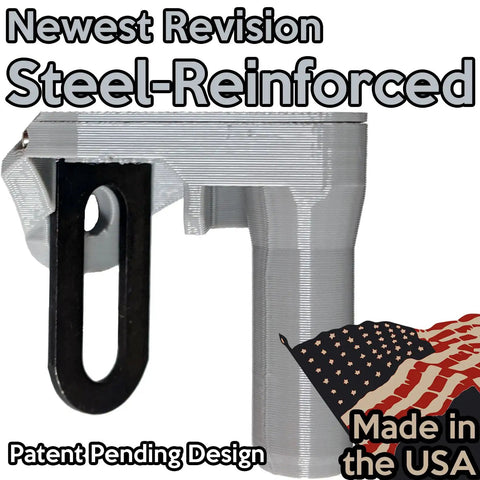 Hella Tough Steel Core Left Replacement Hinge For 6X5 Resin Shed Door Slide Lid Heavy Duty Upgraded Metal Reinforced 3T16 Compatible Hardware Bundle close-up view.