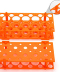 Orange Six Pack 28 Well Test Tube Rack For Lab Use Detachable Plastic Stand Centrifuge Tube Holder Storage For 10ml 15ml And 50ml Tubes