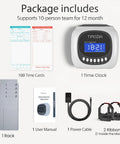 Time Clock Punch System With Passcode And Auto Align Printing 6 Punches Per Day Across 3 Shifts Easy Setup For Small Businesses Includes 100 Time Cards 2 Ink Ribbons And 1 Card Rack For Busy Shops.