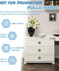 Crystal Sun And Moon Round Cabinet Knobs for Drawers and Cabinets shown on white dresser in modern decor setting.