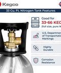33 Cu Ft Lightweight Aluminum Nitrogen Tank Cylinder For High Pressure Up To 2216 PSI 153 Bar Corrosion Resistant Rust Free