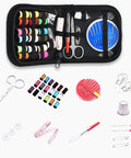 Go Ready 67 Piece Sewing Kit With Threads Needles Scissors And More For Travel Home And College, shown open with contents displayed