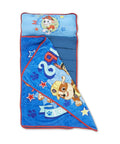 Team Spirit Nap Mat Set With Built In Pillow And Plush Blanket All In One Portable Nap Gear for Boys In Blue Cartoon Design