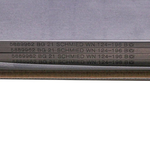 Close-up of carbon vanes with text markings, part of 5 Pcs Carbon Vane Set For DTLF 250 360 DTLF 2200 2250 VTLF 250 360 2200 2250 DVTLF 2250 TLF 2250 WN124 196 90136701005 OEM German Quality Long Lifespan Pump Part.