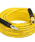 Air Compressor Hose Quarter Inch By Fifty Feet Hybrid Hose With Fittings And Quick Coupler Kit, Lightweight Flexible And Durable