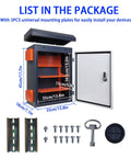 Heavy Duty Outdoor Electrical Box Built Different With Heat Dissipating Fan Vent And Easy Swap Shelves Straight Up Galvanized Weatherproof Cabinet For Real Work Sites showing interior with mounting plates.