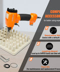 Pneumatic Decorative Nailer For Upholstery Tack Gun with loading board and tool kit for vintage and antique furniture.