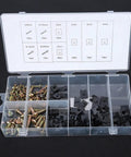 170 Piece U Clip And Screw Set For DIY Projects And Home Improvement Versatile Fasteners Kit With Durable Carbon Steel Screws Great For Repairs Cabinets Woodworking And General Hardware Needs. Organized 170-piece carbon steel U clip and screw set in storage box